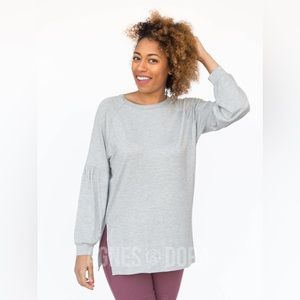 Agnes & Dora Raglan Long Sleeve Tee Heather Grey